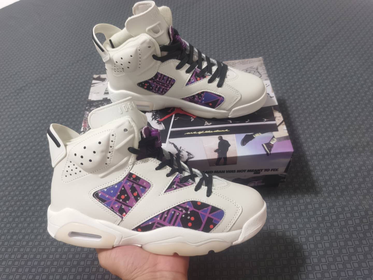 2020 Air Jordan 6 Retro White Purple Black Shoes